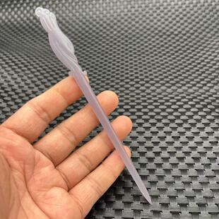 琉璃凤头发簪发钗烟紫色簪子古风汉服发饰影视短剧拍摄新国风头饰