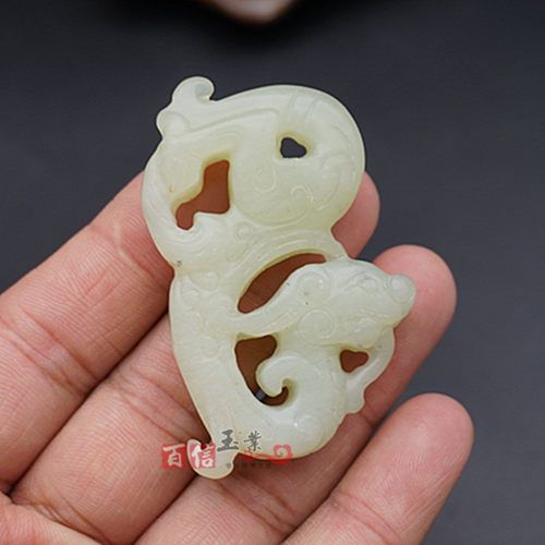 仿古龙玉佩玉坠双面立体雕刻