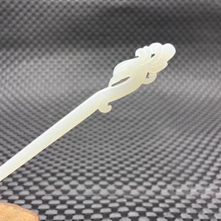 琉璃凤头发簪发钗仿白玉簪子古风汉服影视短剧头饰新国风旗袍发饰