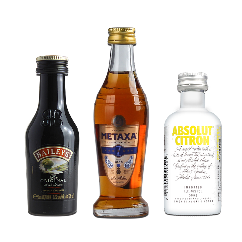 百利甜酒版50ml小瓶奶酒甘露咖啡迷你洋酒威士忌伏特加便利店调酒