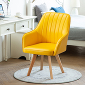 北欧电脑椅家用舒适皮革靠背休闲办公椅宿舍大学生女生实木旋转椅