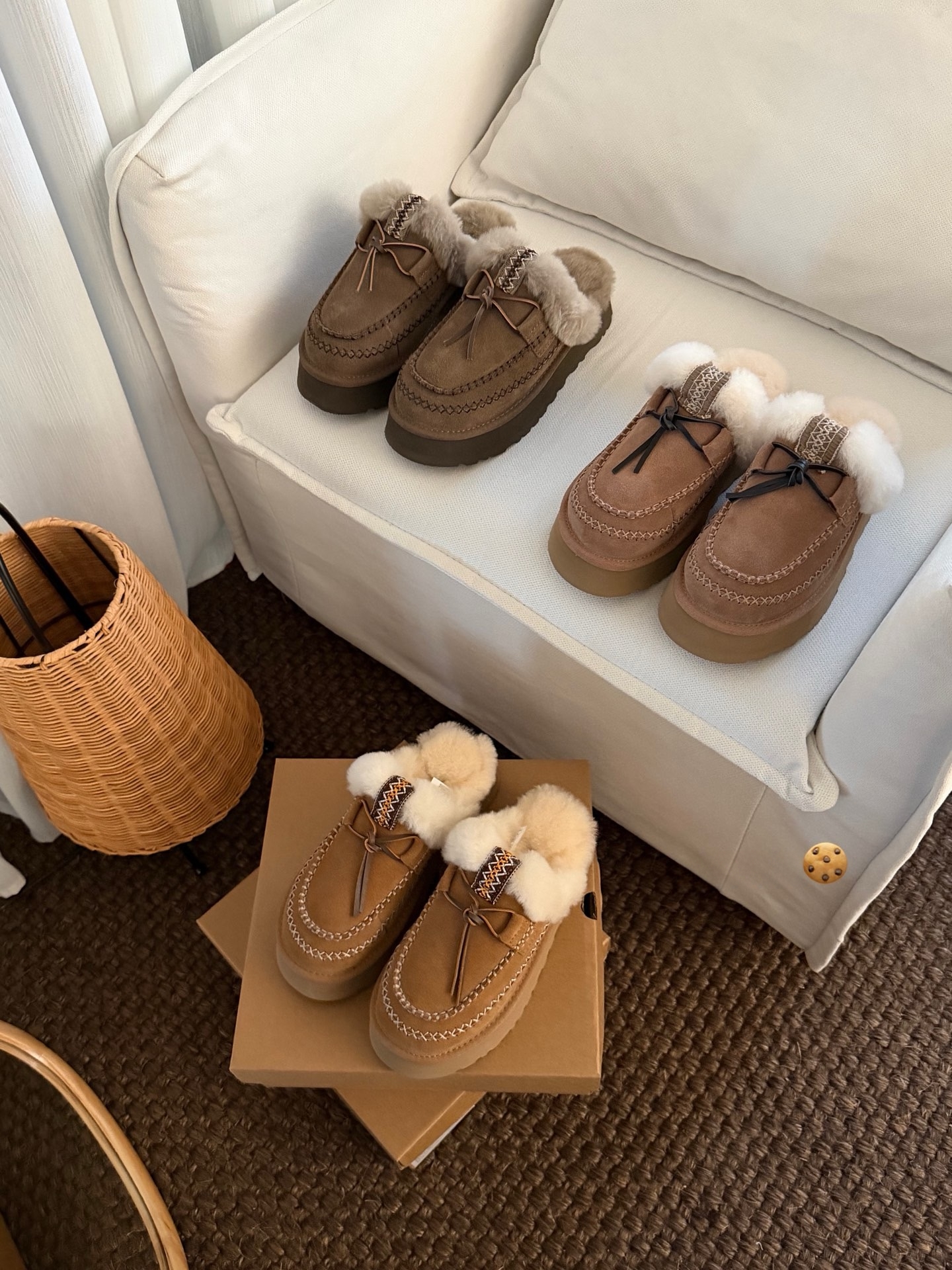 桑坡村2025新款厚底包头慵懒保暖时尚外穿蒂茨库特拖鞋