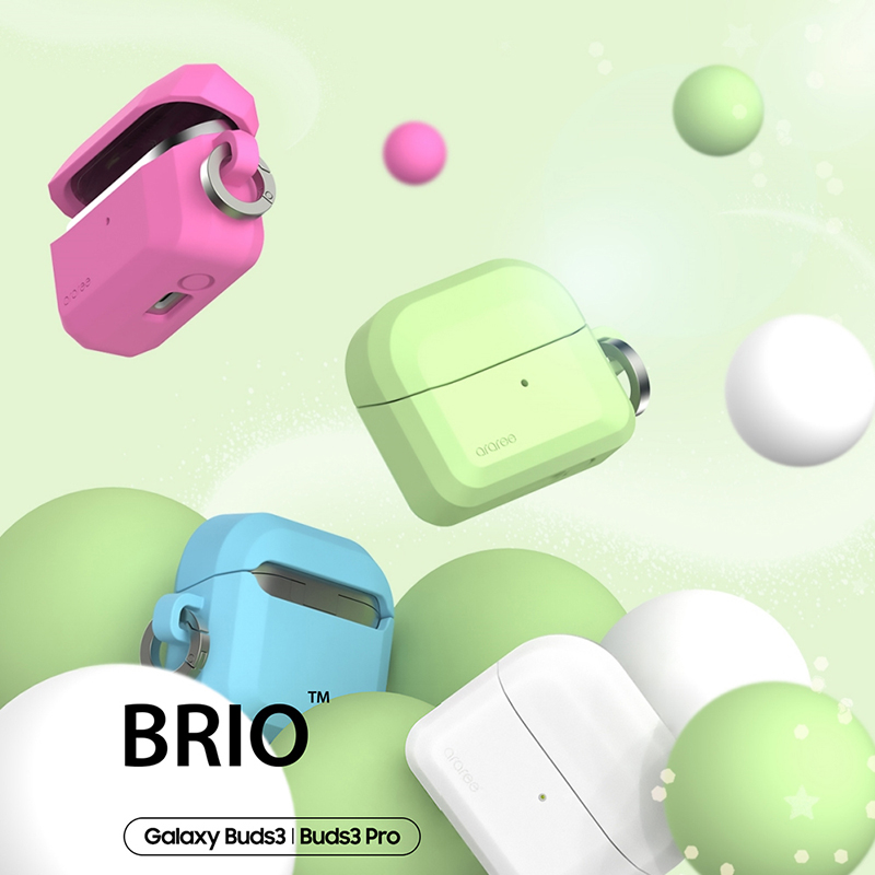 韩国araree适用于三星buds3pro耳机壳防摔保护壳收纳盒 buds3耳机套硅胶套时尚个性带挂钩创意糖果色耐摔套