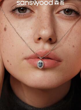 0001纯银蓝调莫桑石项链