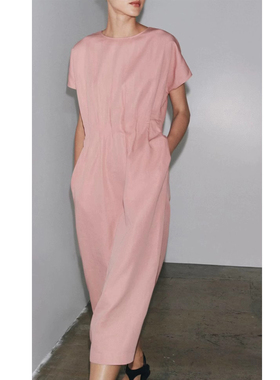 专柜同款 夏季新品 女装 ZW 系列打褶短袖迷笛连衣裙 4333041 620