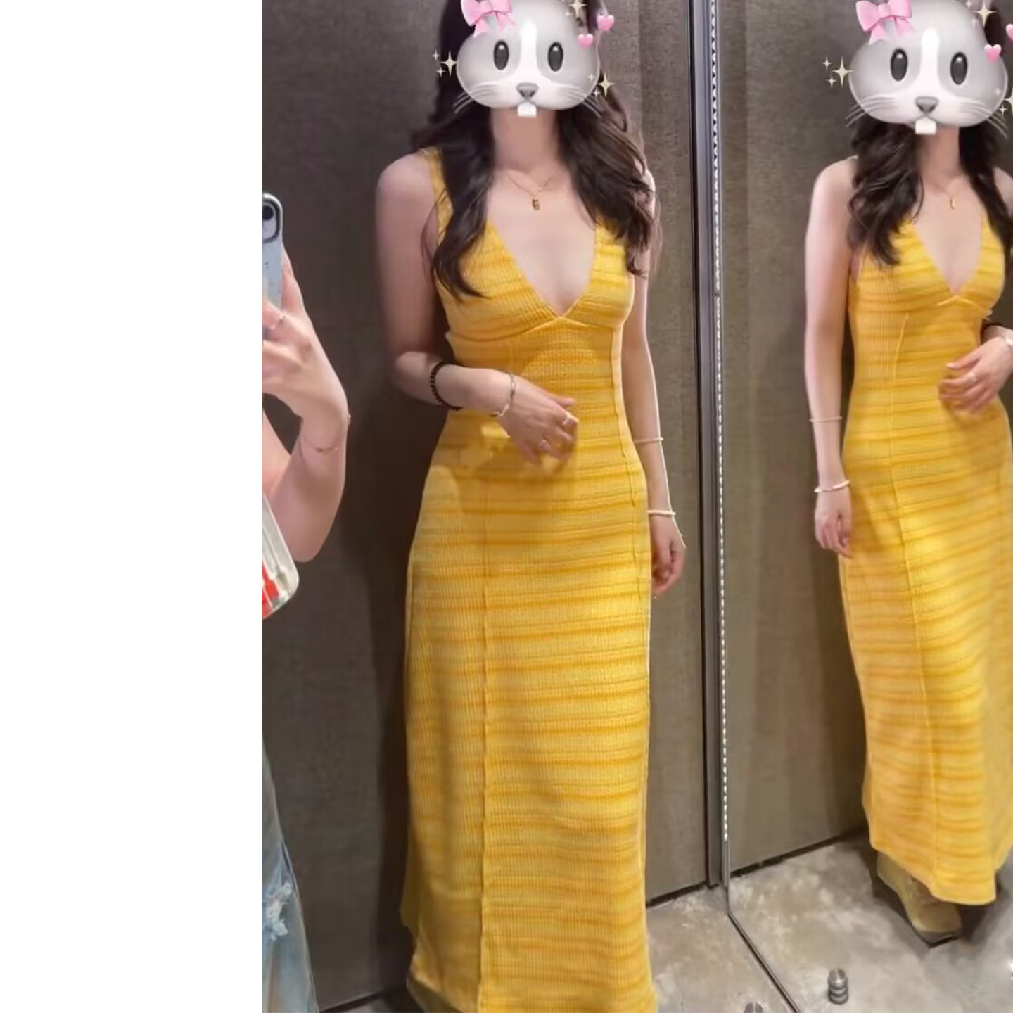 【专柜同款定制】夏季新品 女装 V领A字型迷笛连衣裙 5584222 079