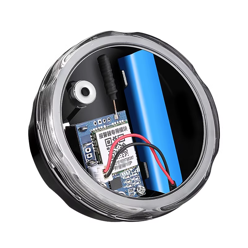 新款户外报警器通用圆盒防盗磁铁吸铁石报警器配件专用电池方盒