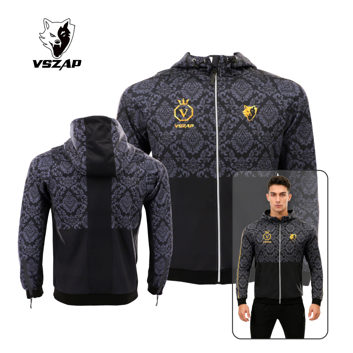 VSZAP黑之星搏击运动健身专业卫衣速干训练服泰拳击MMA踢拳跑步