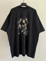 In Stock Ietements Backstreet Boys Men's and Women's Black Backstreet Boys Band Oversized Short-Sleeved T-Shirt