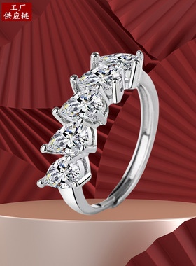 新款时尚个性高级感锆石指环 结婚钻戒求婚订婚戒指镶钻首饰批发