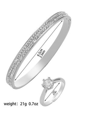 手镯女 跨境气质满天星钛钢手镯两排泥钻镶钻卡扣手镯不锈钢饰品