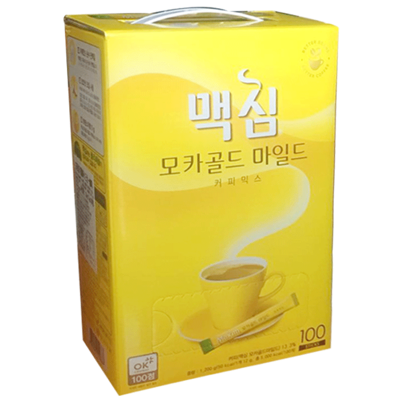 韩国进口麦可馨咖啡100条装 黄麦馨Maxim三合一摩卡咖啡速溶咖啡