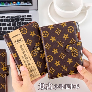复古笔记本子商务A5记事本B5皮面带扣会议记录本A6随身小号手账本