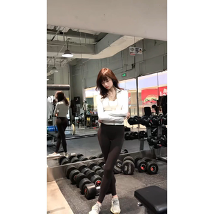 体美缘瑜伽裤女高腰紧身裤黑色速干运动健身裤莱卡面料