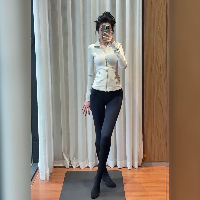 体美缘瑜伽长裤女高腰紧身裤显瘦修身运动裤黑色