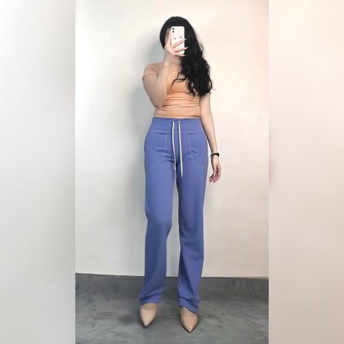 体美缘高腰显瘦抽绳阔腿瑜伽裤