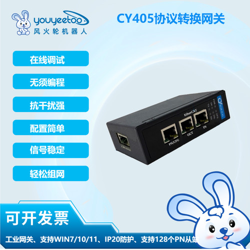 创研芯科网关CYGW-PNM-ECS 五网口/最小通讯1ms 支持128个PN从站