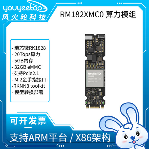 瑞芯微RM182XMC0计算卡协处理器模组3B/7B大模型AI算力20TOPS