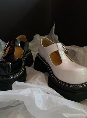 缇麦茵7cmT25531帅气时尚复古小众个性简约厚底玛丽珍单鞋