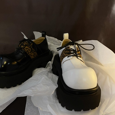 缇麦茵-8cmT26732时尚小众简约豹纹增高个性厚底单鞋