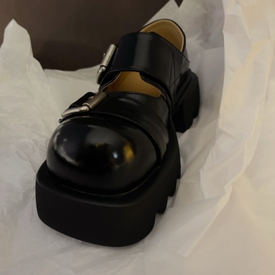 缇麦茵-5.5cmT26711小众帅气双排扣时尚百搭复古休闲两穿单鞋