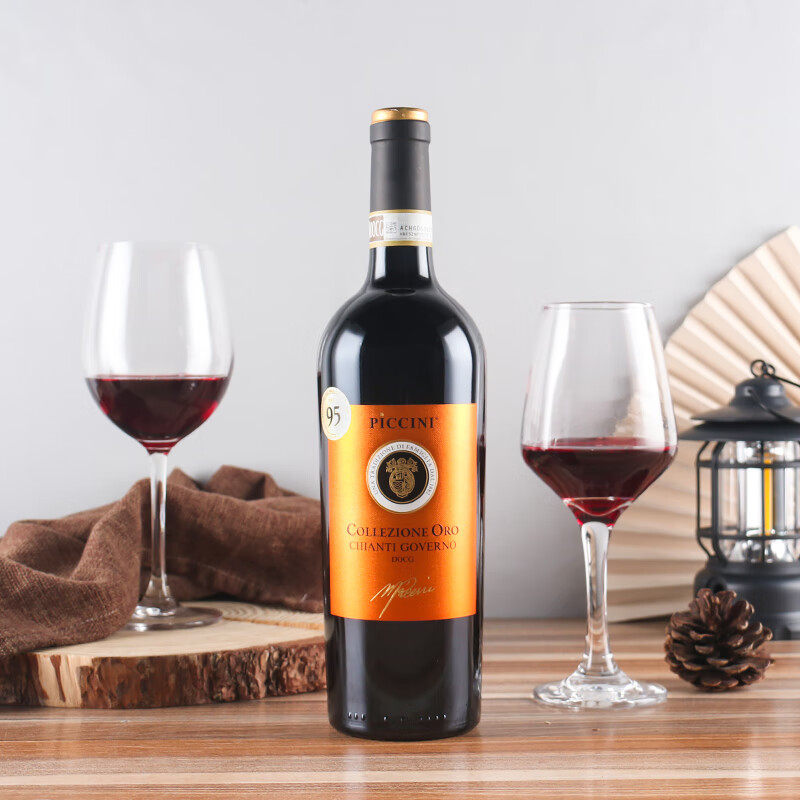 彼奇尼意大利原瓶进口黄金甄选基安蒂干红葡萄酒微醺红酒750ml