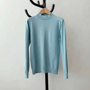 日本原单2025秋冬女纯棉简约长袖 线衣 毛衣日系外贸百搭基础针织衫