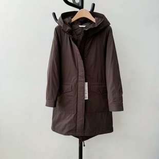 日本高端2025冬女式 户外风连帽棉服日系外贸原单直筒保暖棉衣外套