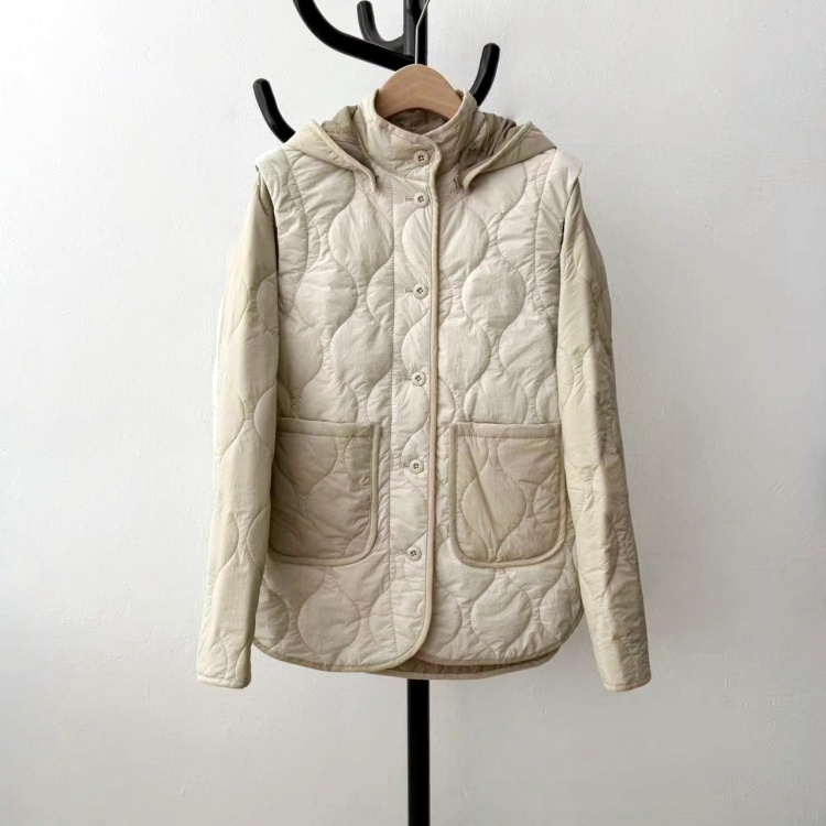 欧美原单宽松可脱卸中长款棉衣