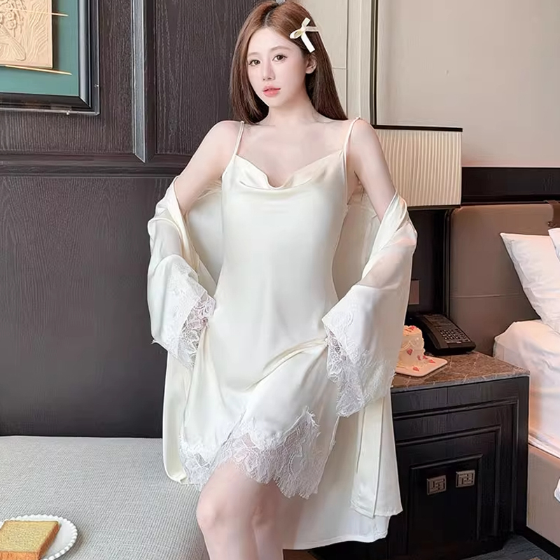 性感法式荡领睡衣套装