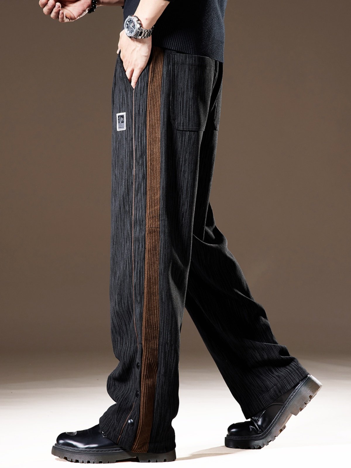 高端重磅美式休闲裤男春秋雪尼尔宽松直筒阔腿灯芯绒新款高街卫裤,男装,休闲裤,淘宝优惠券,粉丝福利购,淘宝优惠卷