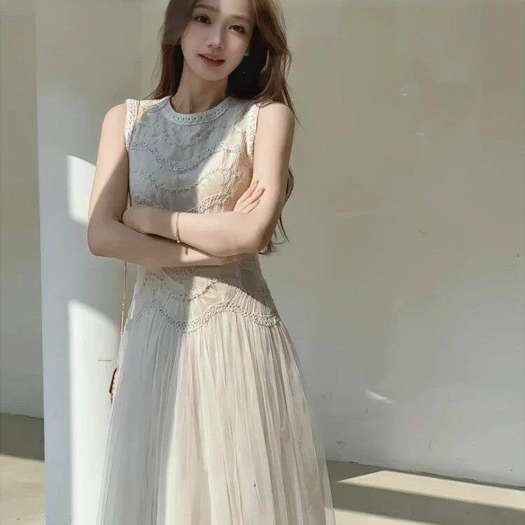 法式气质小香风白色连衣裙女2025新款夏季独特超好看漂亮绝美长裙