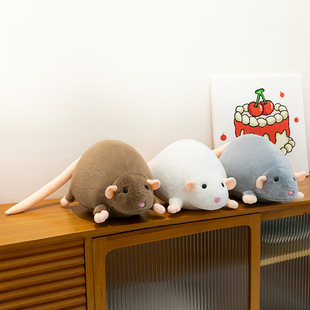 花枝鼠玩偶可爱仿真玩偶毛绒玩具灰老鼠公仔睡觉抱枕礼物送女友