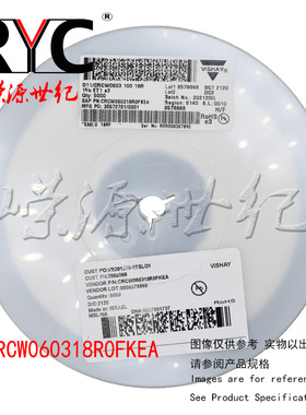 CRCW060318R0FKEA VISHAY威世厚膜电阻器 SMD 1/10watt 18ohms 1%
