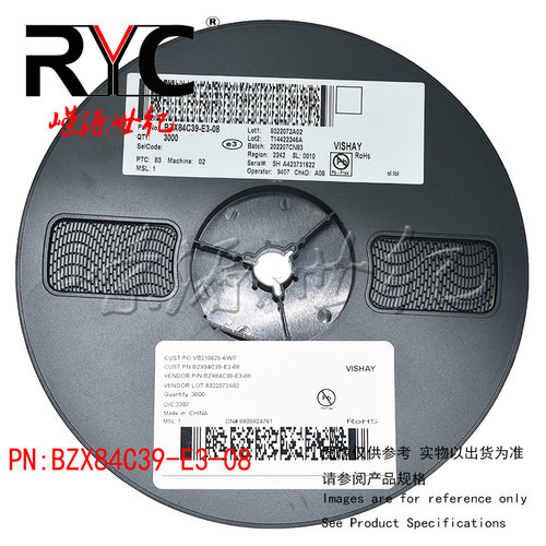 BZX84C39-E3-08 SOT-23-3 VISHAY威世原装稳压二极管39Volt 0.35W
