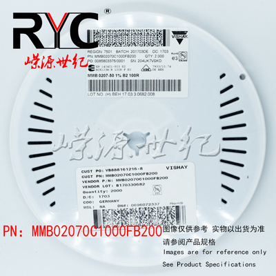 MMB02070C1000FB200 Vishay原装 电阻器1W 100ohms 1% 300V 50ppm