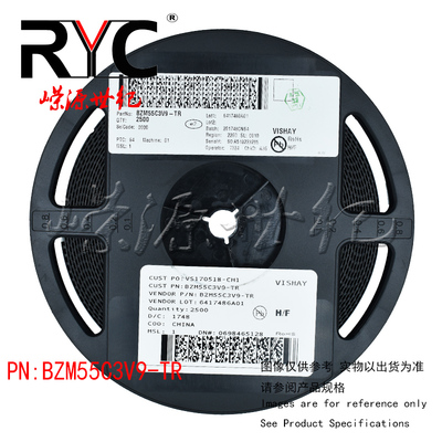 BZM55C3V9-TR MicroMELF-2 VISHAY原装 稳压二极管 3.9V 500mW 5%