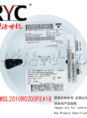 WSL2010R0200FEA18 VISHAY 电流传感电阻器 SMD 1watt .02ohms 1%