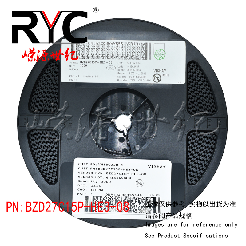 BZD27C15P-HE3-08 DO-219AB-2 VISHAY原装稳压二极管3.6V 0.5W 2%