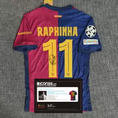2425 Barcelona No. 11 Rafinha Signed Jersey Player Version Fan Version Autographed Short-Sleeved Football Shirt Top