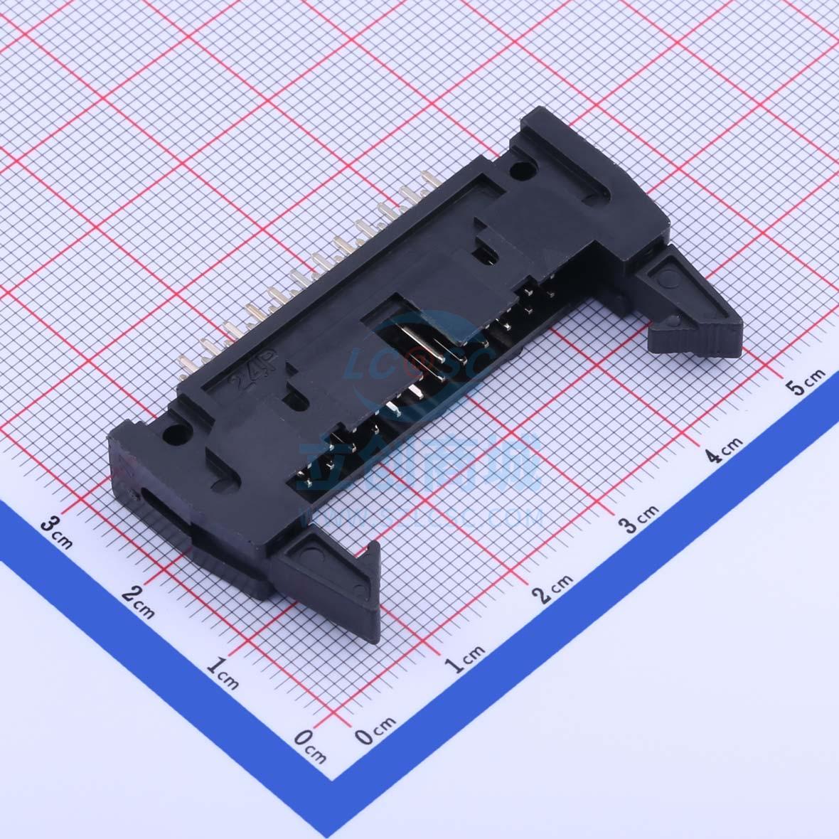 IDC连接器(牛角/简牛) X9555WV-2x12A-PTV01 直插,P=2.54mm XKB C