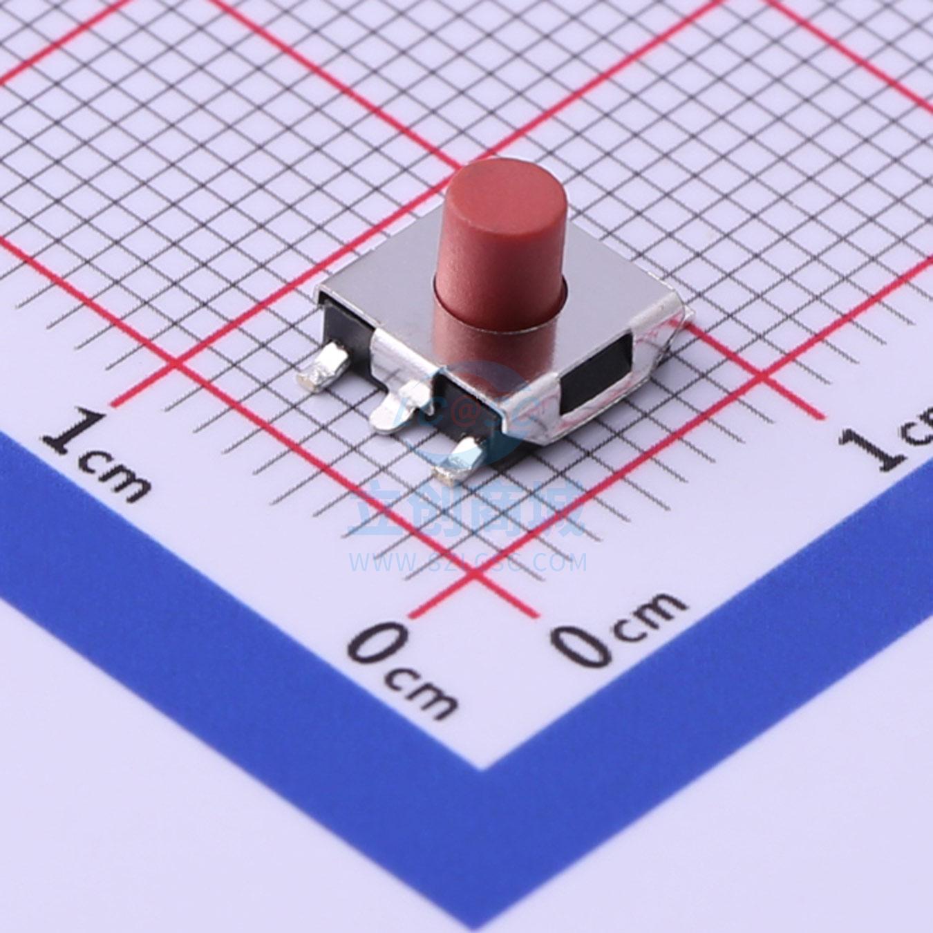 轻触开关 TS-1080W-A7B3-D1 SMD,6.2x6.2x5mm Yuandi(元迪)