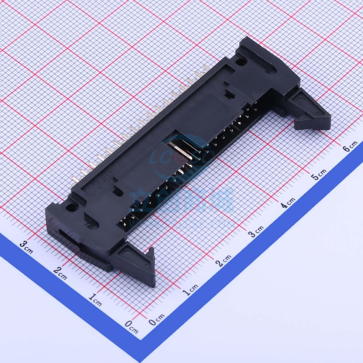 IDC连接器(牛角/简牛) X9555WV-2x17A-PTV01 直插,P=2.54mm XKB C