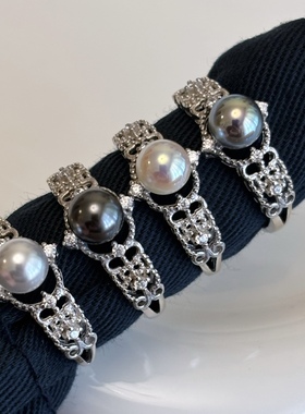 人造akoya天女珍珠戒指s925银女