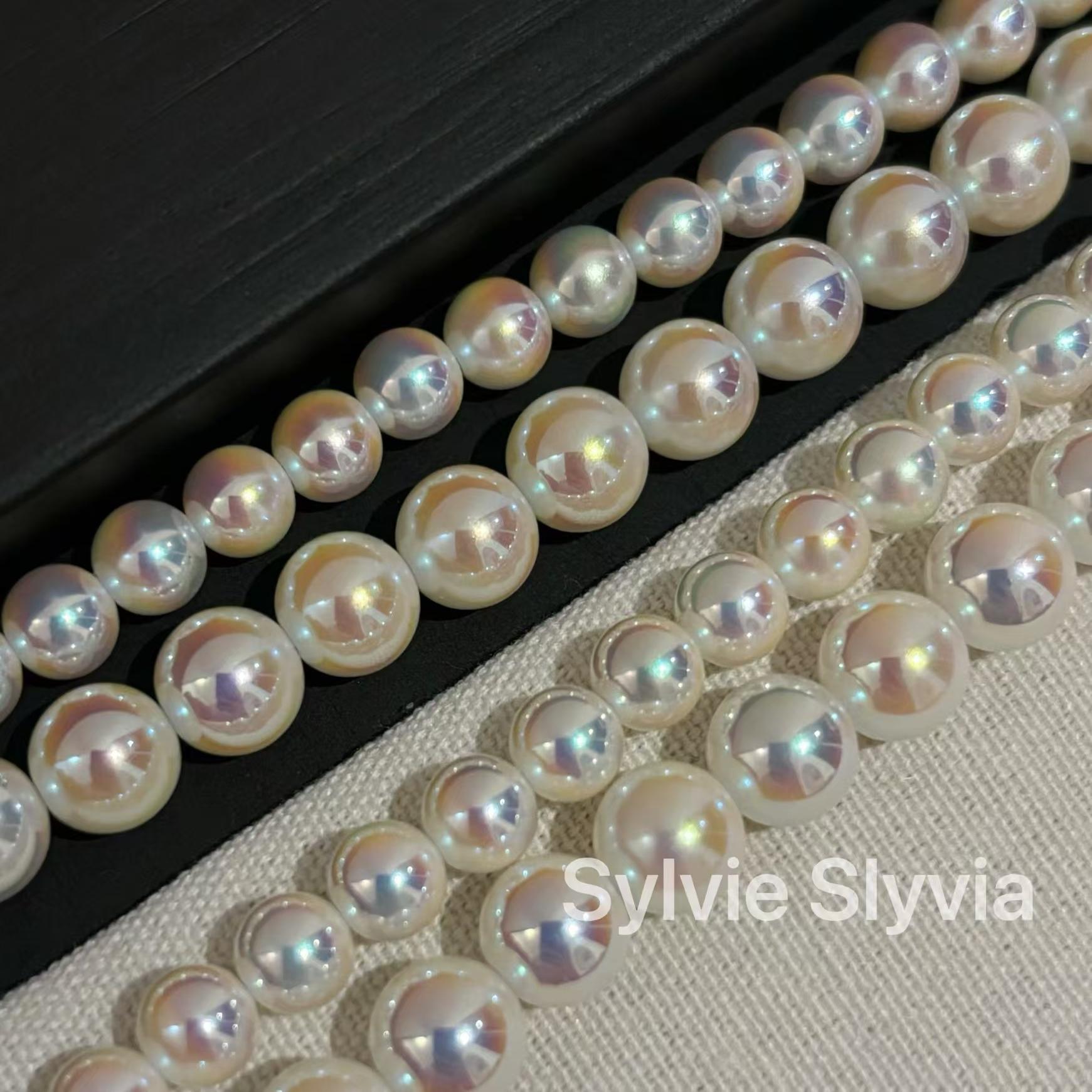 人造akoya极光天女珍珠毛衣项链