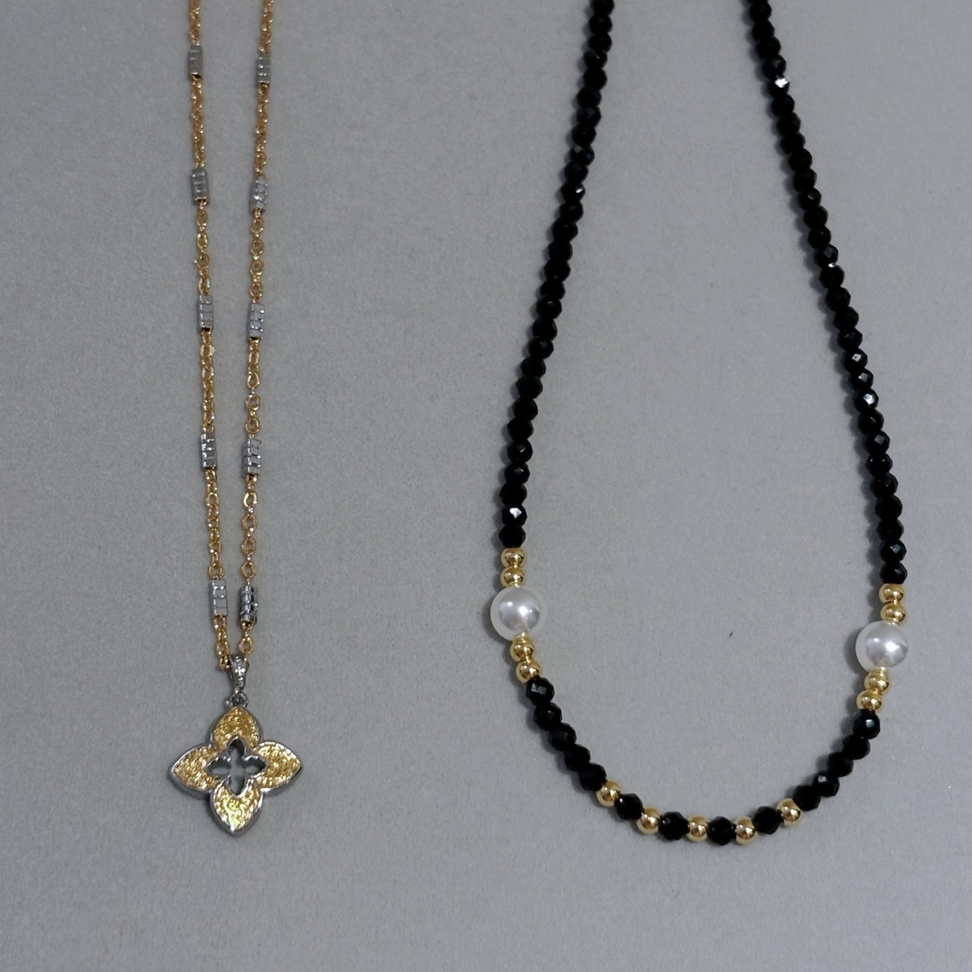 高级感唐草纹四叶草项链毛衣链女