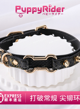 PUPPYRIDER尖铆环切颈圈朋克风Puppy项圈女choker定制刻字k9脖圈m