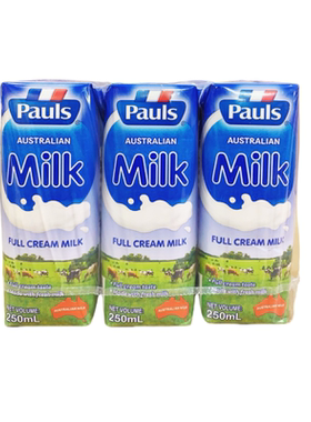 Pauls保利 澳大利亚原装进口全脂/脱脂纯牛奶250mL*24瓶广东包邮
