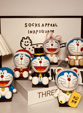 Bros Block国产积木keeppley哆啦A梦机器猫圣诞玩具男女拼装摆件