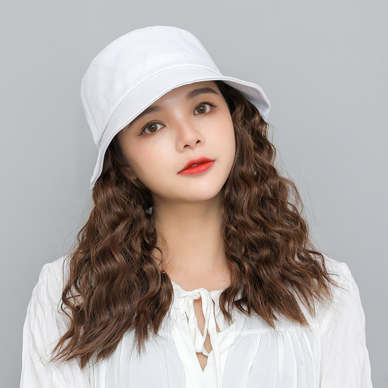 网红假发女帽子一体短发羊毛卷头套渔夫帽泡面卷时尚带假头发|msdalam kategori Aksesori/Belt kulit/Hat/Muffler, Hat - dari Buy2taobao.com untuk memberikan perkhidmatan ejen Taobao profesional membeli